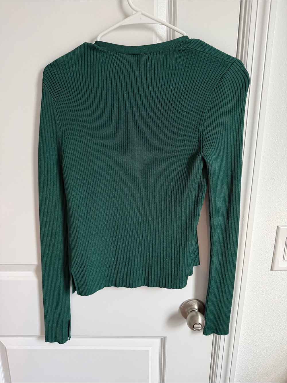 Abercrombie & Fitch Dark Green Ribbed Open Cardigan - Picture 3 of 3